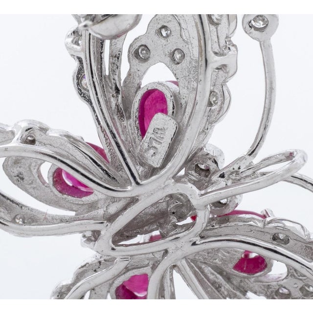 Diamond and Ruby Butterfly Pin For Sale In New York - Image 6 of 6