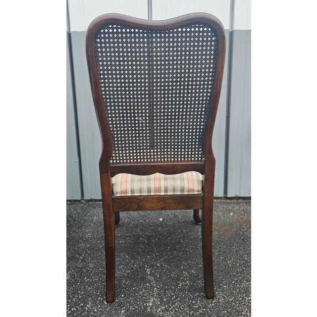 Wood Set of Four Ethan Allen Georgian Court Cane Back and Cherry Dining Chairs #11-6200 For Sale - Image 7 of 10
