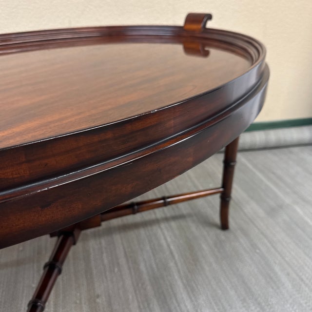 Maitland Smith Aged Regency Coffee Table, Oval For Sale - Image 10 of 13