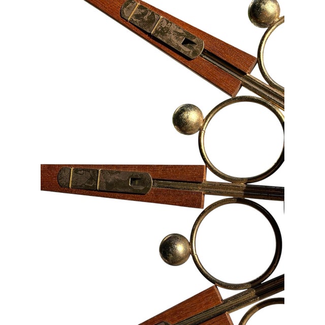 Paint Danish Elgin Mid Century Modern Sunburst Wall Clock For Sale - Image 7 of 7