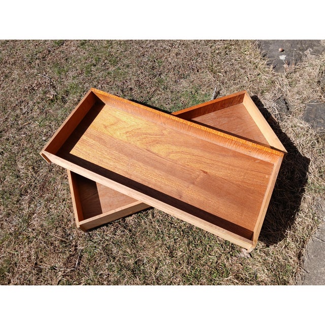 Antique Tiger Maple Dressing Table With 2 Drawers 1934 For Sale - Image 9 of 15