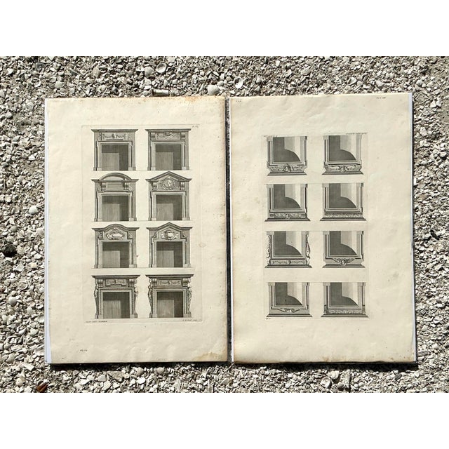 Vintage Boho Italian Architectural Pediment Drawings Original Print- Set of 2 For Sale In West Palm - Image 6 of 12