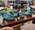 Turquoise Assembled Group of Three Gladding McBean Style Koi Fish Vessels/Planters For Sale - Image 8 of 13