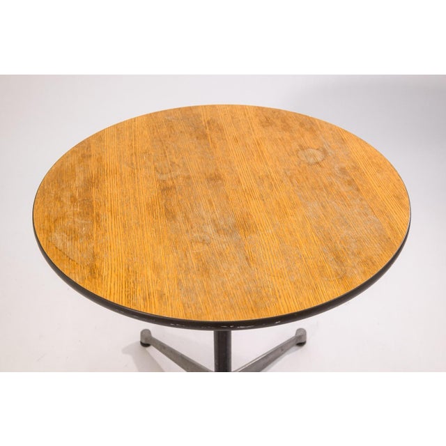 Mid 20th Century Herman Miller Side Table Wood Top With Metal Base Modern Furniture Design For Sale - Image 5 of 7