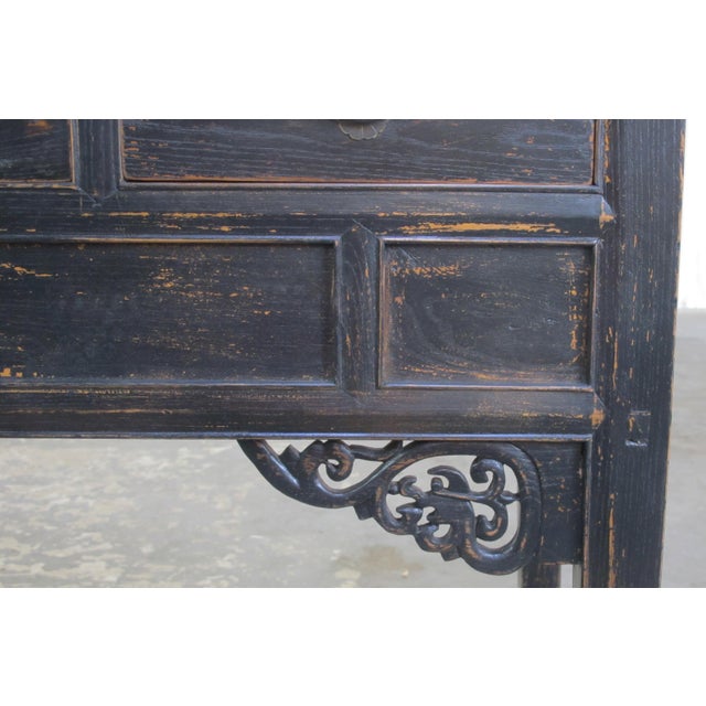 Late 19th Century Antique Chinese 40" Three-Drawer Console Table For Sale - Image 5 of 9