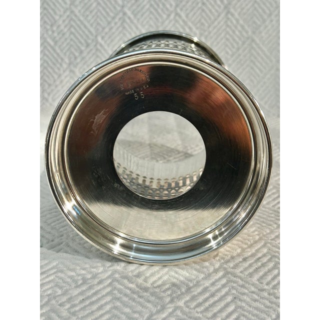 Silver Mid 20th Century Sheffield Silver Co. Art Deco Pierced Silver Plate Wine Bottle Holder For Sale - Image 8 of 10