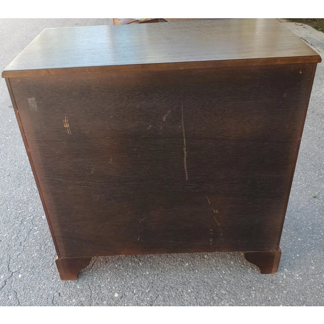 1940s Baker Furniture Satinwood and Walnut Chest With Pull Out Tray For Sale - Image 11 of 12
