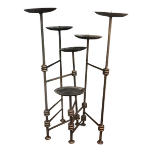 Vintage Mid-Century Modern Expandable Metal Candle Holder