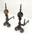 Early 20th Century Pair of Large & Heavy Brass 23" Tall Ball Shape End Irons c.1900s For Sale - Image 5 of 9