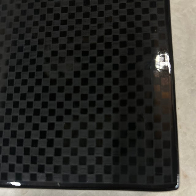 Contemporary Small Black Laquer Checkerboard Pattern Box For Sale - Image 10 of 11