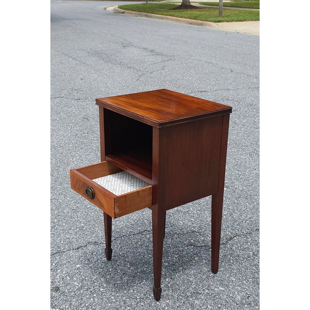 Georgian Style Mahogany Two-Tier Single Drawer BedSide Table For Sale In Washington DC - Image 6 of 12