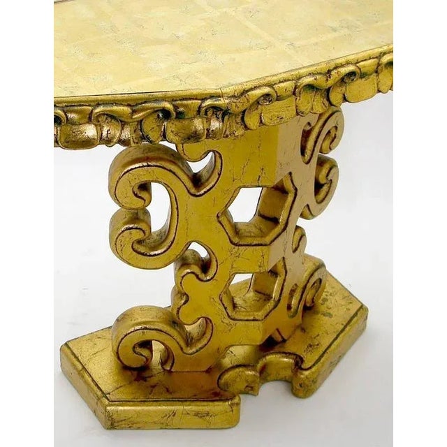 Italian Gilt Console Table With Églomisé Glass Top For Sale - Image 4 of 8