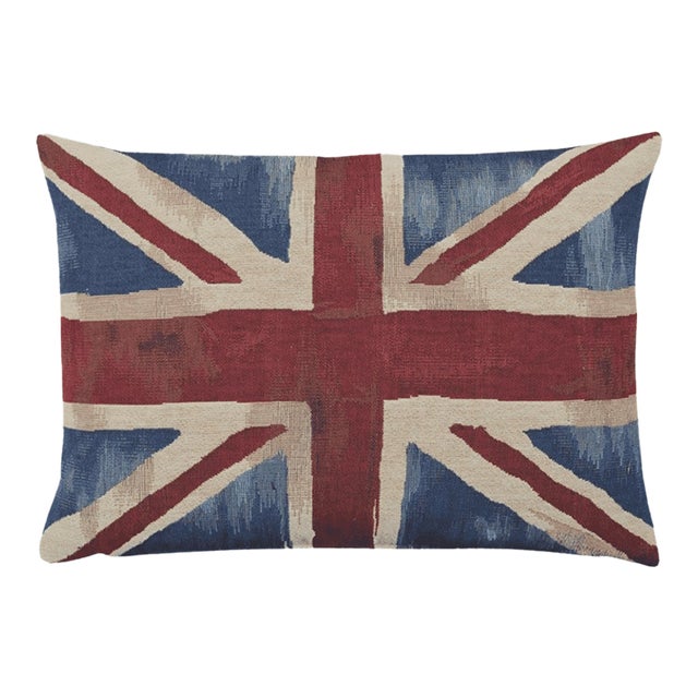 Union Jack-Vintage Tapestry Cushion With Feather Filler - 33x46cm (13"x18") For Sale