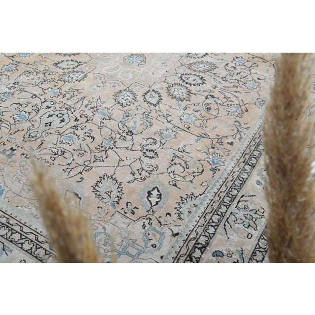 1970s Vintage Persian Handmade Wool Cotton Light Brown Area Rug For Sale - Image 11 of 11