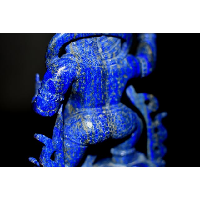 Natural Lapis Indian God Vajrapani Protector For Sale - Image 17 of 17