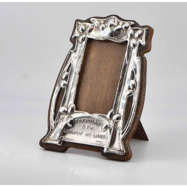 Art Nouveau Small Silver-Plated Picture Frame, 1900s For Sale - Image 4 of 8