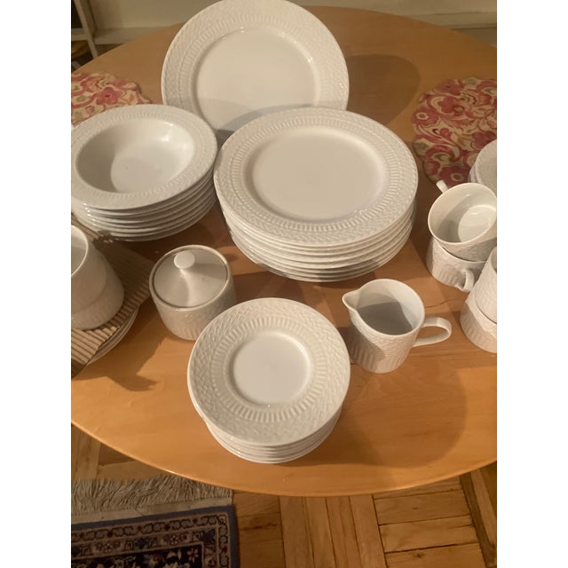Wicker White Cuisinart Dishes Set of 8 With Serving Pieces - 43 pcs For Sale - Image 4 of 10