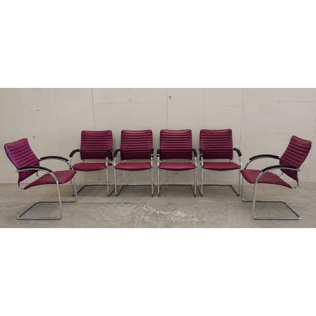 Tubular Cantilever Model S74 FV Chairs by Josef Gorcica for Thonet, 1980s, Set of 6 For Sale - Image 10 of 10