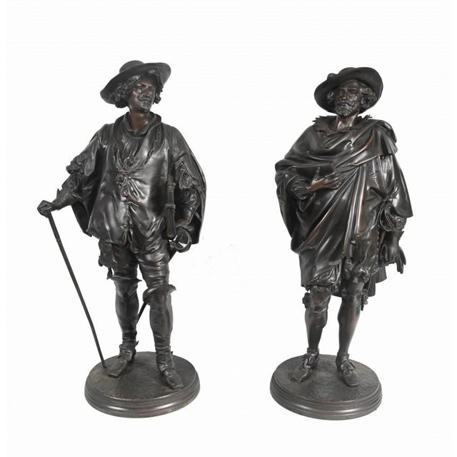 Bronze Statues Rubens and Van Dyck by Jean Jules Salmson, Set of 2 For Sale - Image 9 of 13