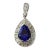 14k White Gold Pear Tanzanite Diamond Halo Pendant, 4.15 Ct Natural Tanzanite For Sale