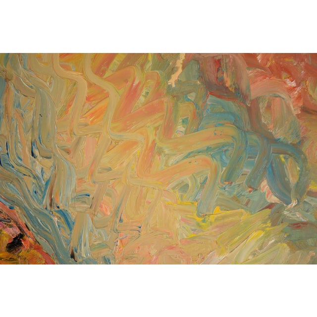 Middle of a Read - Original Abstract Expressionist Outsider Art on Canvas by Harald Dry Schmidt For Sale In Monterey, CA - Image 6 of 8