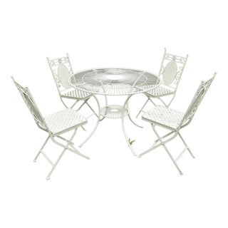 French Cast Iron Patio Set, 1950, Set of 5 For Sale