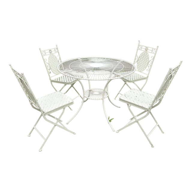 French Cast Iron Patio Set, 1950, Set of 5 For Sale