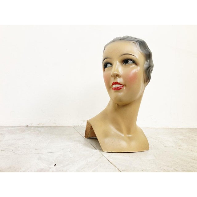 Beige Vintage Female Mannequin Head, 1960s For Sale - Image 8 of 12