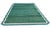 Handmade Cotton Area Vegetable Dyed Rug, Forest Green, Cream and Teal Blue Scalloped Dhurrie - 9'x12' For Sale - Image 9 of 10