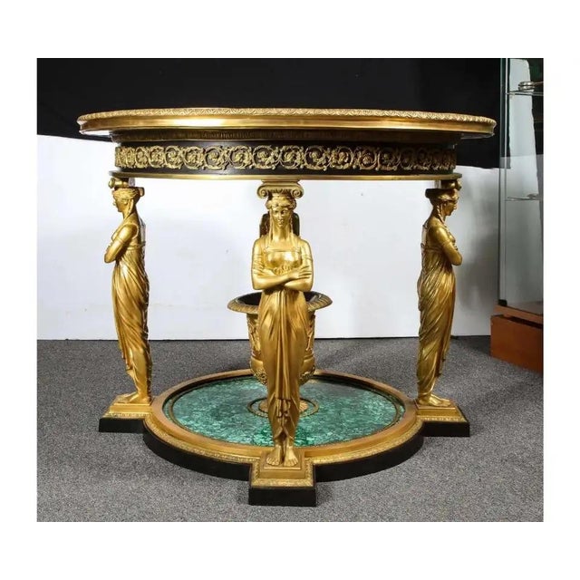 Empire Style Malachite and Ormolu Center Table After Desmalter For Sale - Image 12 of 12