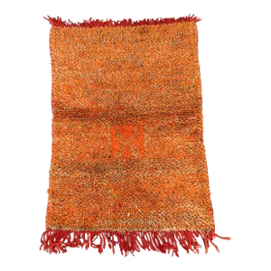 1990s Small Moroccan Orange Rug - 2'8" X 3'7" Ft
