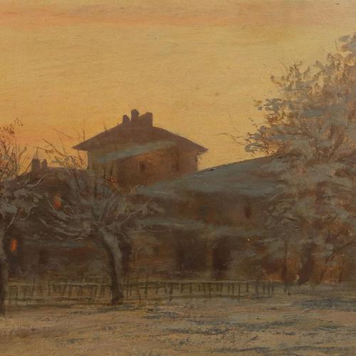Ugo Gheduzzi, Rustic Landscape, Oil on Board For Sale - Image 6 of 11