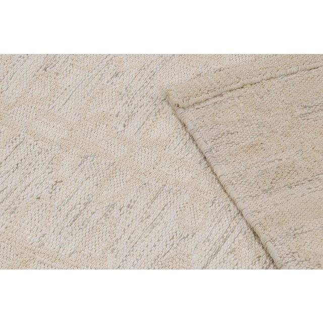 Textile Rug & Kilim’s Scandinavian Style Kilim Runner in White-Beige Floral Patterns For Sale - Image 7 of 7