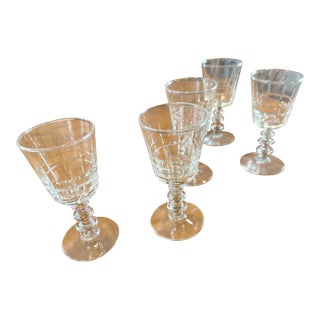 Late 20th Century Set of Five Charming Small Wine Glasses For Sale