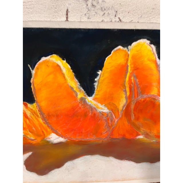 Contemporary 1990s Original Signed Oil Pastel Still Life – Vibrant Oranges & Yellow Fruit, Unknown Artist For Sale - Image 3 of 6