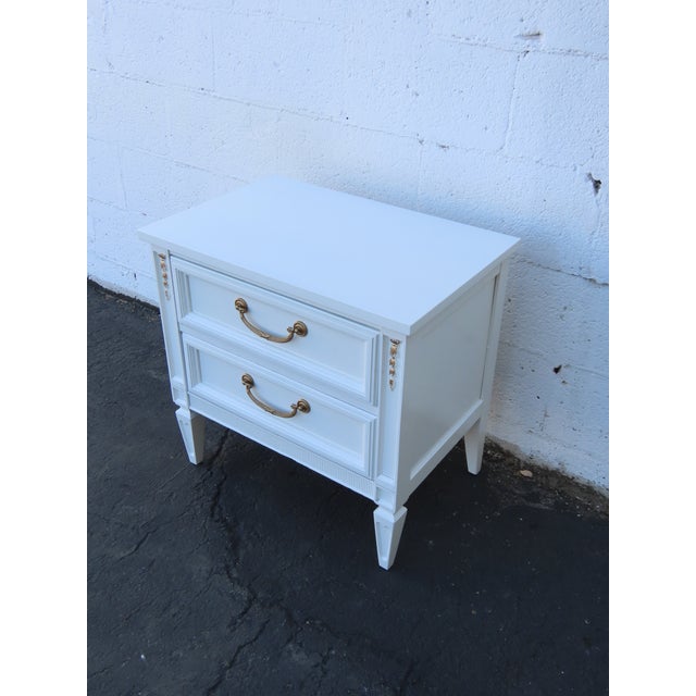 Shabby Chic French Shabby Chic Painted Nightstand Side End Table 6581 For Sale - Image 3 of 14
