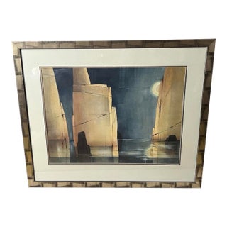 Late 20th Century Bucks County Pennsylvania Artist Mary Blackey Original Custom Framed Signed Watercolor For Sale