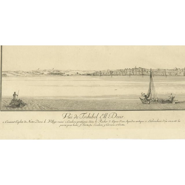 Paper Norden, View of Tschibel El Deïr on the Nile, Copper Engraving, 1755 For Sale - Image 7 of 9