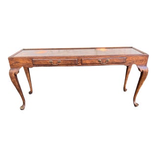 1980s Drexel Oak Console Table For Sale