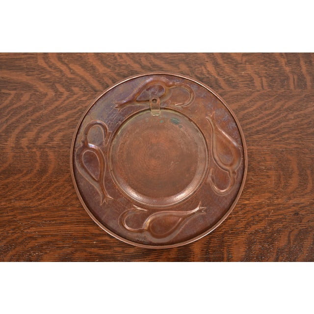 Ramon Ramirez Arts & Crafts Hammered Copper Charger Plate or Tray For Sale - Image 9 of 12