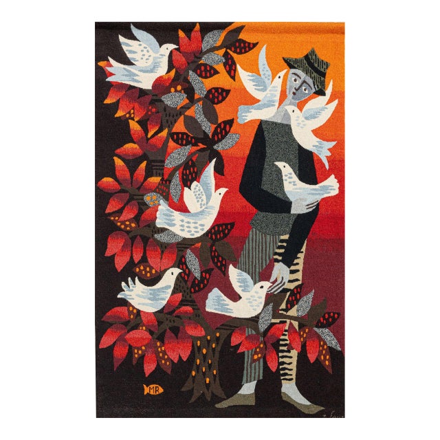 Vintage Aubusson Pictorial Tapestry by Michèle Ray “The Enchanter” - Rug & Kilim For Sale