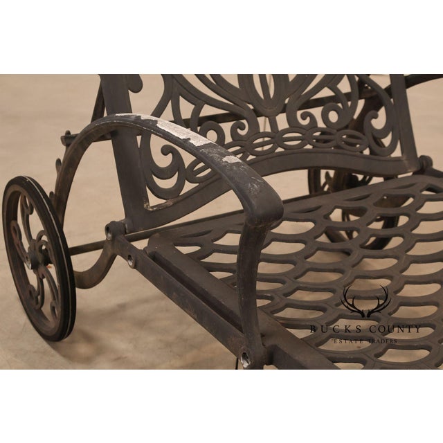 Rustic Hanamint Tuscany Pair Of Cast Aluminum Outdoor Chaise Lounge Chairs For Sale - Image 3 of 18