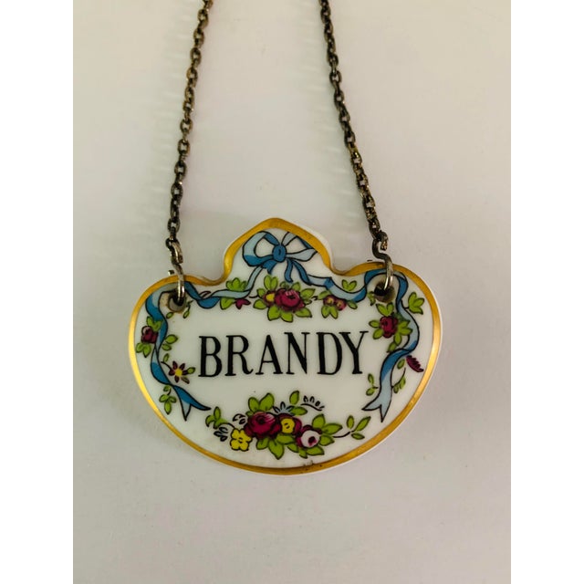 Cocktail Decanter Labels Tags Coalport Bone China England Brandy Whisky