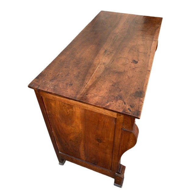 Empire Style Chest of Drawers with Cross Handle in Walnut, 19th Century For Sale - Image 5 of 9