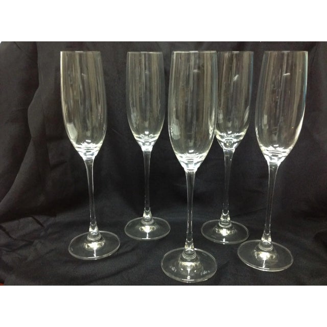 Traditional Early 21st Century Lenox Tuscony Champagne Flutes- Set of 5 For Sale - Image 3 of 6