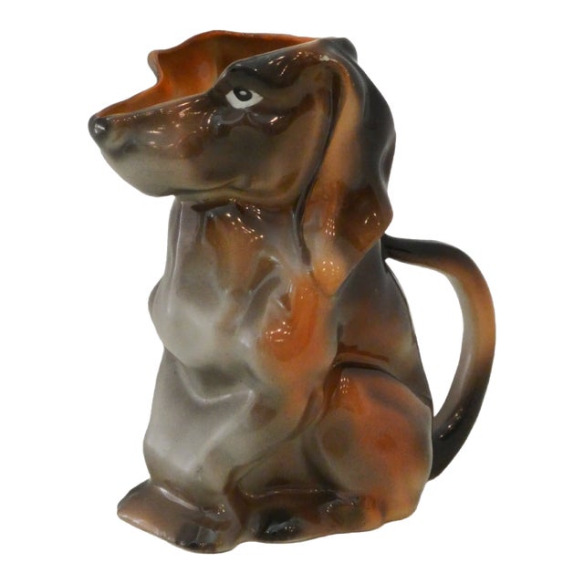 Antique Royal Bayreuth Figural Dachshund Porcelain Creamer, C. 1902-1920s For Sale