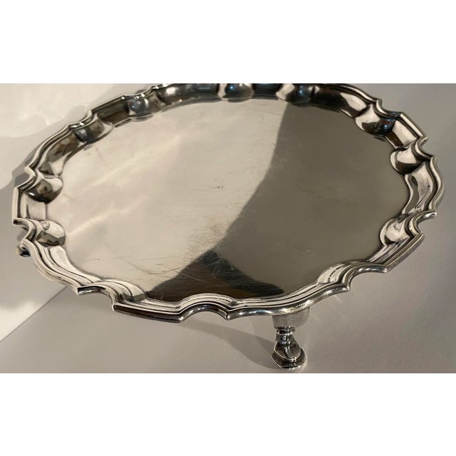 Israel Freeman and Son silverplate footed salver in the Chippendale style. Marked on the bottom.