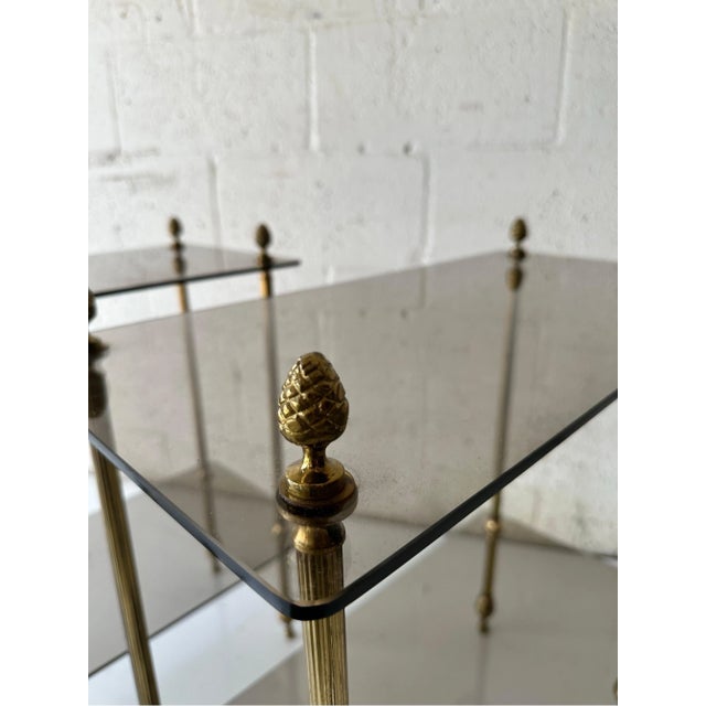 Maison Baguès style Brass and glass side tables - A Pair For Sale In Miami - Image 6 of 10