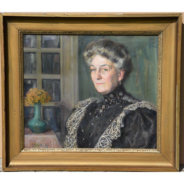 Henriette Hahn-Brinckmann, Portrait of an Elderly Woman (Widow), 1908, Oil Painting on Canvas, Framed For Sale - Image 3 of 17
