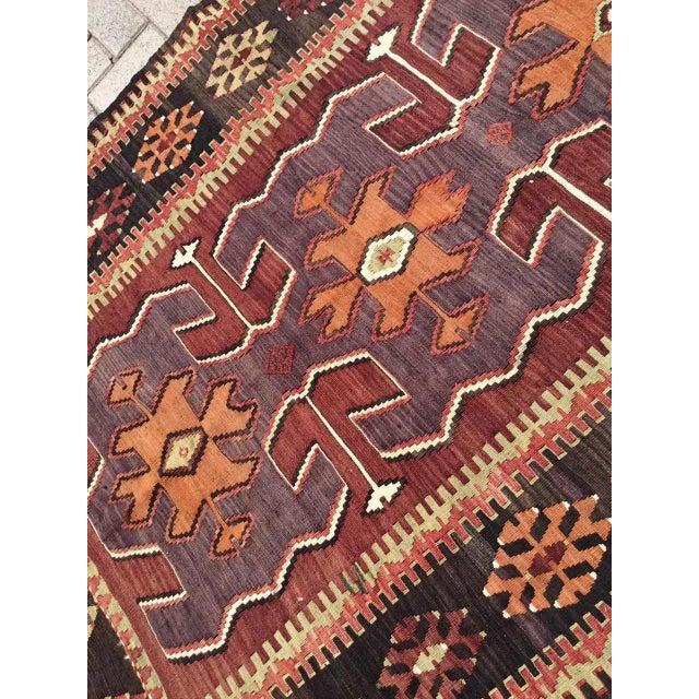 Textile Vintage Turkish Kilim Rug - 51" X 77.5" For Sale - Image 7 of 10